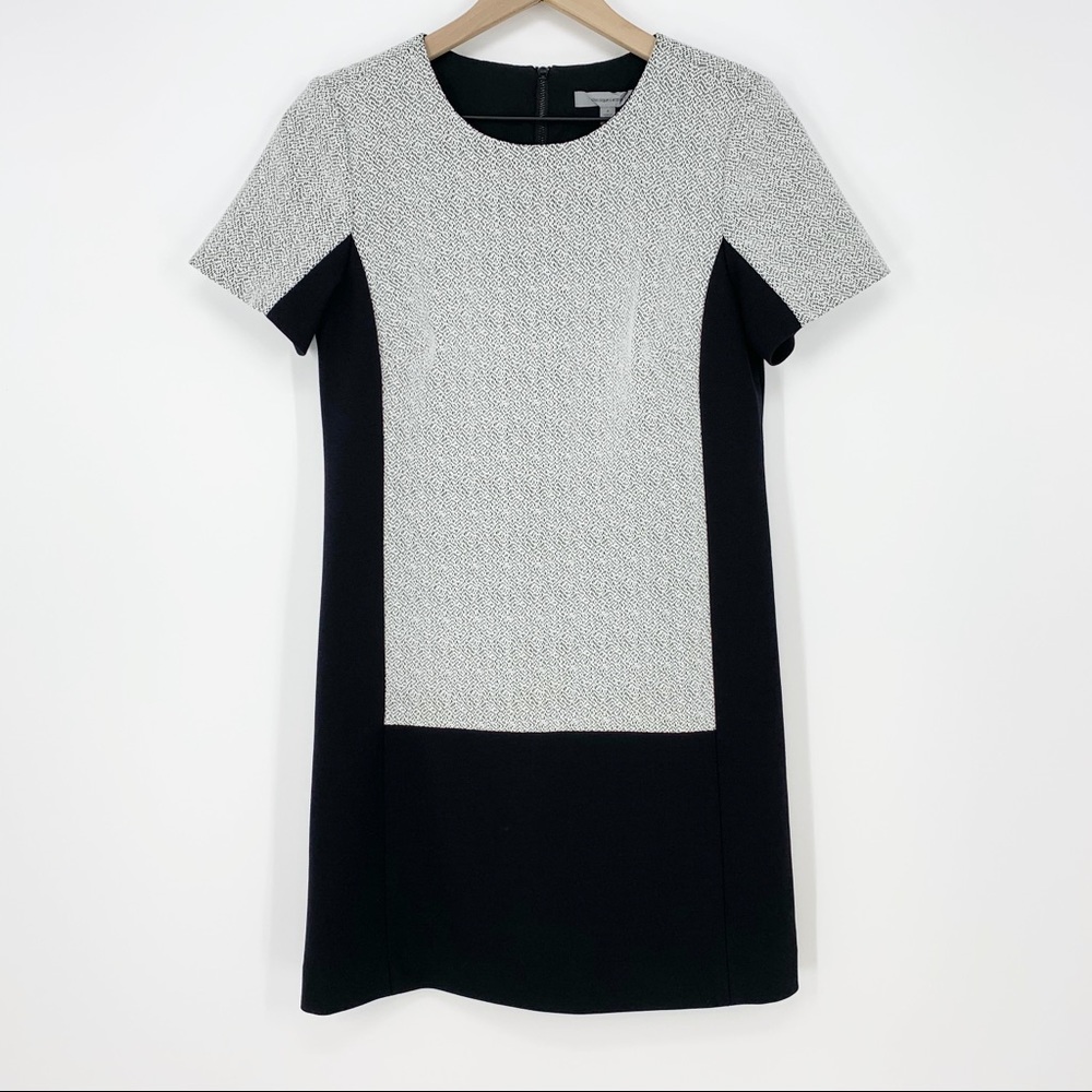 Classiques Entier Sheath Dress 2 Black White Colorblock Career Minimalist Corp
